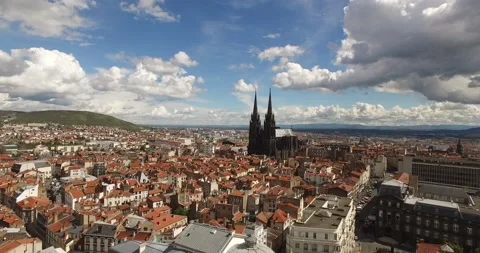 Drone view of Clermont Ferrand Stockbeeldmateriaal 131845845