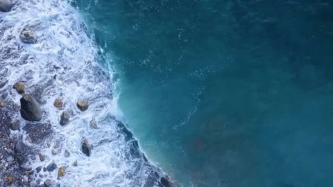 Drone view of the cliff next to the ocean. Stock Footage 220518555