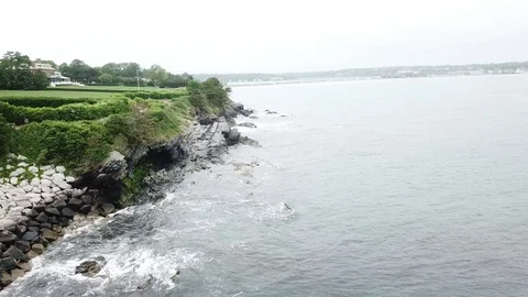 Drone view Cliff Walk Stock Footage