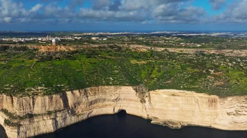 Drone view of Cliffs on Malta island. Mediterranean sea Stock Footage 301878267