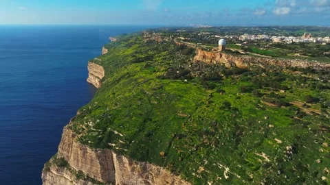 Drone view of Cliffs. Malta island. Mediterranean sea Stock Footage 301878500