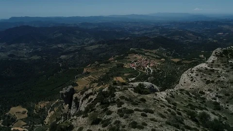 Drone view of cliffs on a sunny day Stock Footage 115947863
