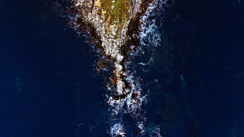Drone view of coastal rock formation, Bulgaria Stockbeeldmateriaal 340410343