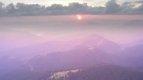 Drone view of the colorful sunset Stock Footage 170757999