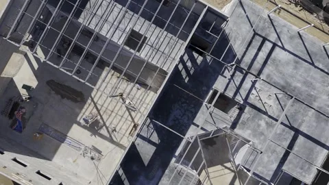 Drone view of commercial construction Stock Footage 277141127