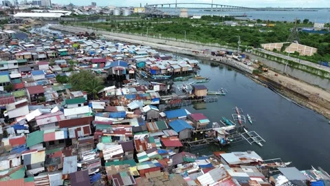 Drone view of compact residential area and rooftops in Cebu Philippines 28 Stock-Footage 334053466