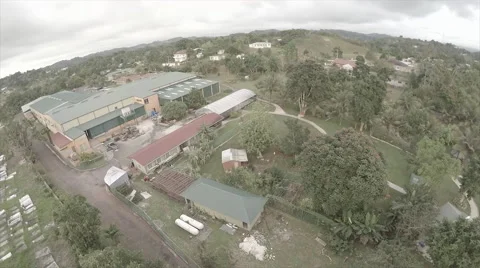 Drone view of compound complex on mountain Stock Footage 62527916
