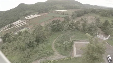 Drone view of compound on mountain 2 Stock Footage 62527311