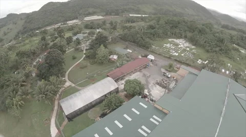 Drone view of compound on mountain 3 Stock Footage 62527791