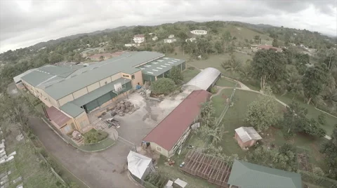 Drone view of compound on mountain 4 Stock Footage 62527847