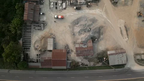 Drone view of a construction site in Thailand Stock Footage 265512845
