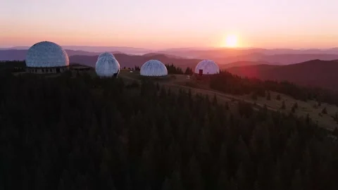 Drone view creative architectural form in nature.Carpathian mountains. Pamir Stock Footage 175444102