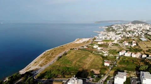 Drone view of the Croatian city of Split in the resort region of Dalmatia Stock Footage 160214149