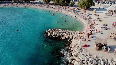 Drone view of the Croatian city of Split in the resort region of Dalmatia Stock Footage 160214152
