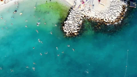 Drone view of the Croatian city of Split in the resort region of Dalmatia Stock Footage 160214210