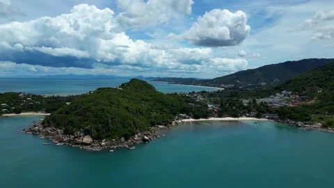Drone View of Crystal Beach with Lamai Beach in the Distance Stock-Footage 339386802