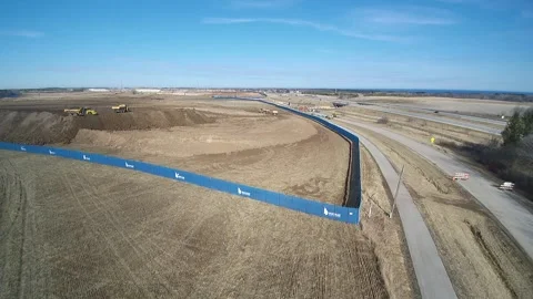 Drone View Data Center Port Washington, WI Stock Footage 329298900