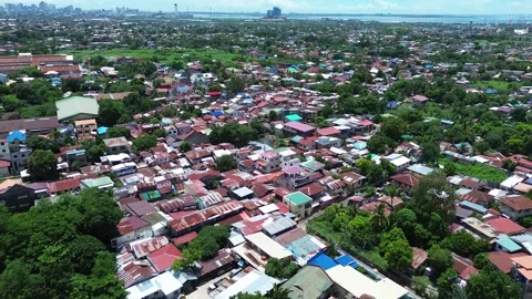 Drone view of dense cityscape and residential district in Cebu Talisay 142 Stock-Footage 334722413