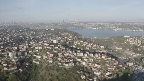 Drone View of Dense Residential District on Istanbul's Asian Side Stock Footage 311868956