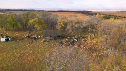 Drone view of derelict building Stock Footage 297277279