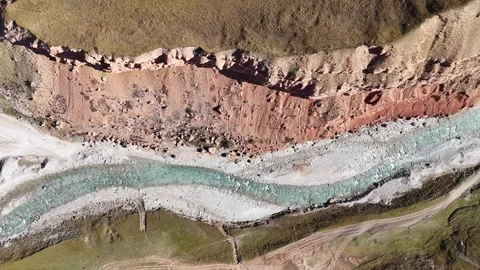 Drone View of Desert and Gobi Terrain in Hejing Xinjiang China Stock Footage 341531322