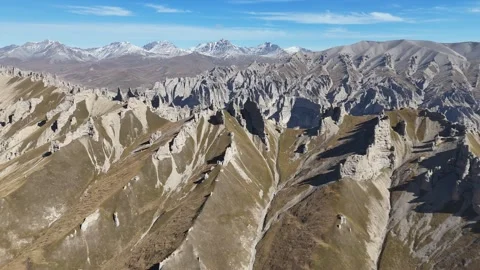 Drone View of Desert and Gobi Terrain in Hejing Xinjiang China Stock Footage 341615831