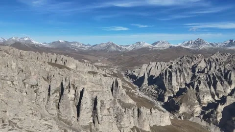 Drone View of Desert and Gobi Terrain in Hejing Xinjiang China Stock Footage 341652049