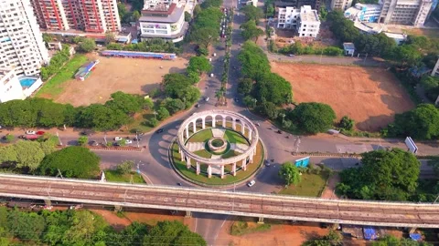 Drone View of Developed Tier 1 City Stock Footage 292104959