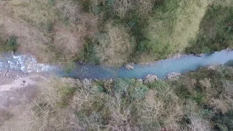 Drone view of Devil's Gate Canyon, Sochi, Russia Stock Footage 90132554