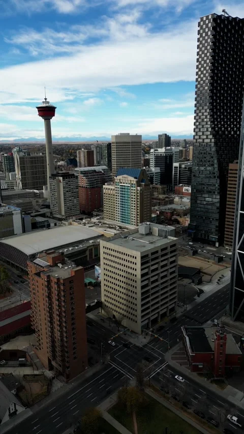 Drone view of downtown towers  Stock Footage 315780991