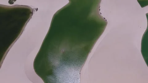Drone View Of Dunes And Lagoons In Lençóis Maranhenses National Park Stock Footage 294188036