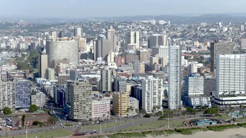 Drone view of the Durban cityscape Stock Footage 340563516