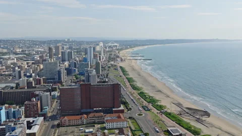 Drone view of the Durban coastline Stock-Footage 340563800