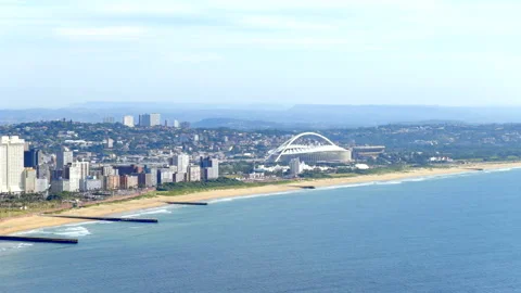 Drone view of the Durban coastline Stock Footage 340564148