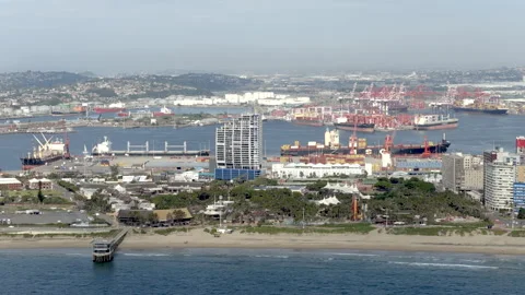 Drone view of Durban harbour 스톡 동영상 340562729