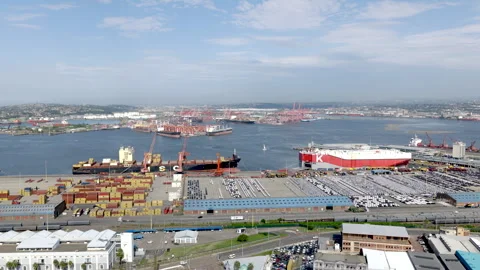 Drone view of Durban harbour Stock Footage 340563263