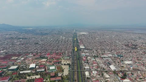 Drone view of Ecatepec within greater Mexico City metropolis Stock Footage 337561633