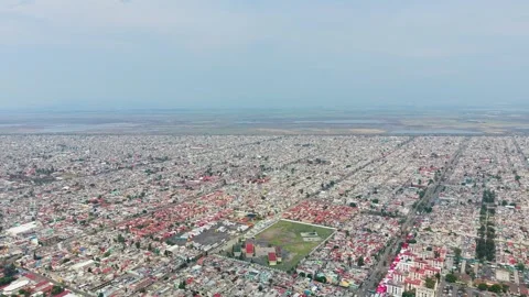 Drone view of Ecatepec within greater Mexico City metropolis Stock Footage 337561810