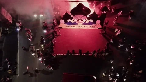 Drone view Eid al-Fitr celebration Stock Footage 239850149