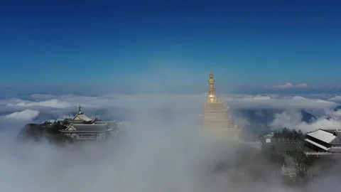 Drone view of emei mountain jinding scenic Stock Footage 134670428