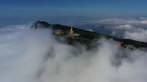 Drone view of emei mountain jinding scenic Stock Footage 134670517