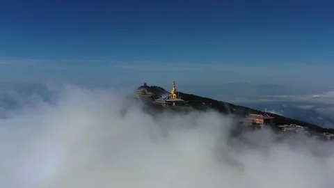 Drone view of emei mountain jinding scenic Stock Footage 134670605