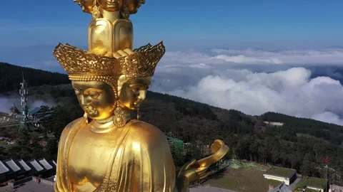 Drone view of emei mountain jinding scenic Stock-Footage 134670803
