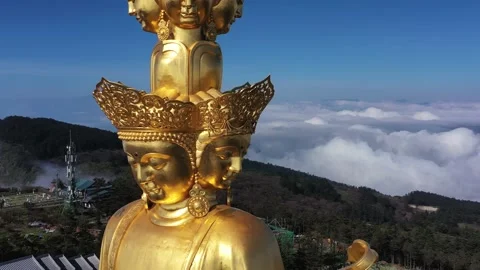 Drone view of emei mountain jinding scenic Stock Footage 134670864