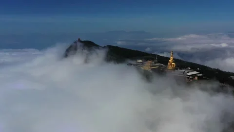 Drone view of emei mountain jinding scenic Stock Footage 134671060