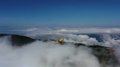 Drone view of emei mountain jinding scenic Stock Footage 134671142