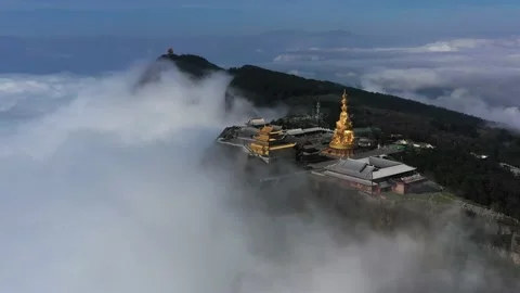 Drone view of emei mountain jinding scenic Stock Footage 134671411