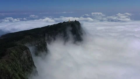 Drone view of emei mountain jinding scenic Stock Footage 134671558