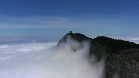 Drone view of emei mountain jinding scenic Stock Footage 134671614