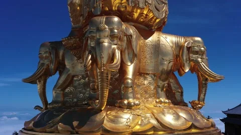 Drone view of emei mountain jinding scenic Stock Footage 134671769